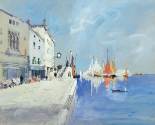 Die Fondamenta delle Zattere, Venedig (Bleistift und Gouache)